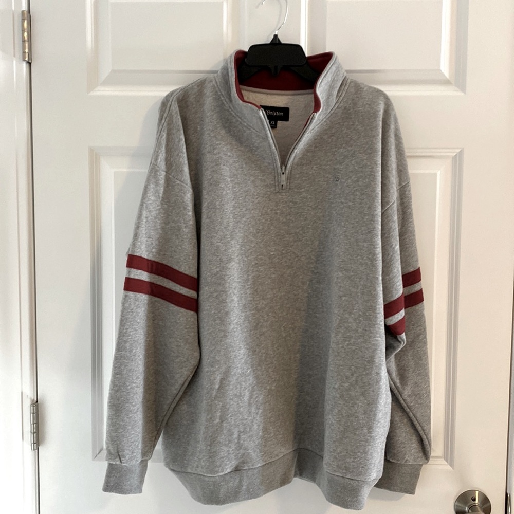 Brighton XL Men 1/4 Zip Pull Over Gray